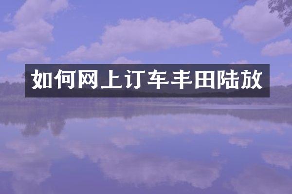 如何网上订车丰田陆放