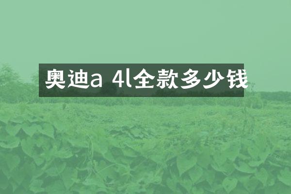 奥迪a 4l全款多少钱
