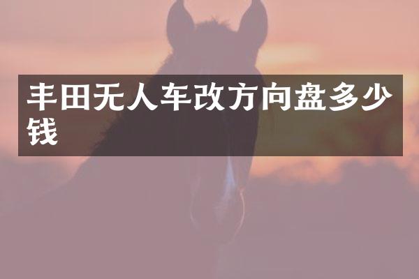 丰田无人车改方向盘多少钱