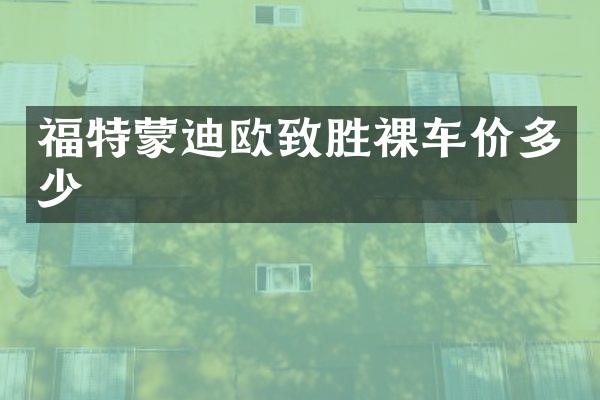 福特蒙迪欧致胜裸车价多少