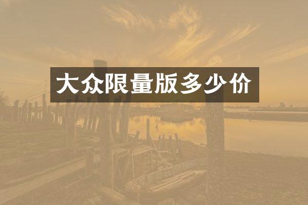 大众限量版多少价
