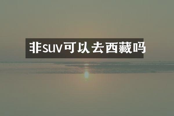 非suv可以去西藏吗