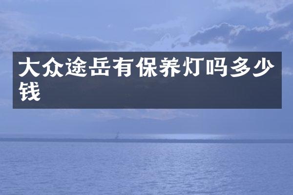 大众途岳有保养灯吗多少钱