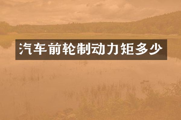 汽车前轮制动力矩多少