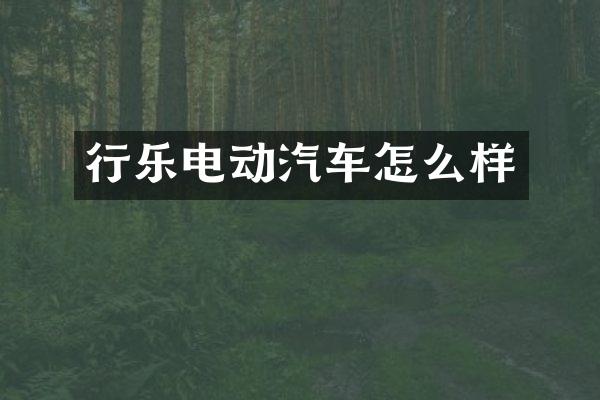 行乐电动汽车怎么样