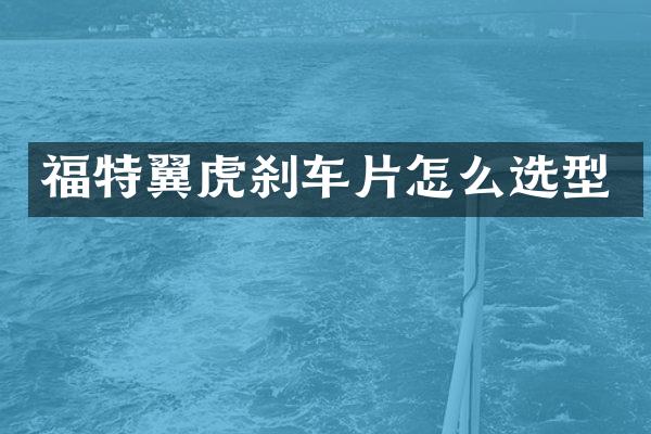 福特翼虎刹车片怎么选型