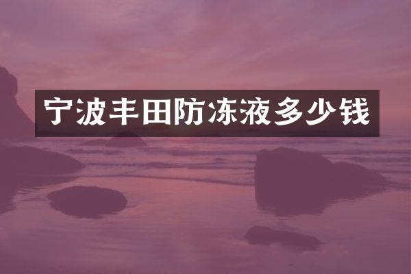 宁波丰田防冻液多少钱