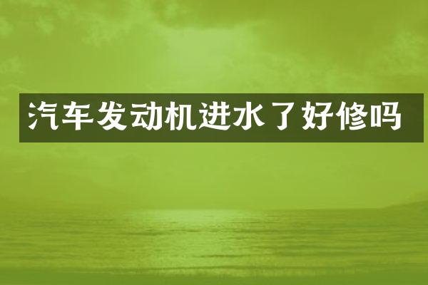 汽车发动机进水了好修吗