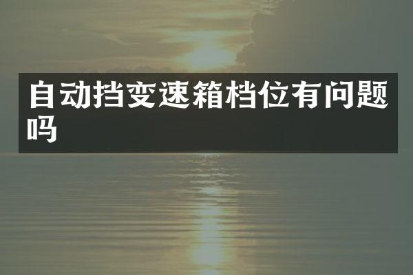 自动挡变速箱档位有问题吗