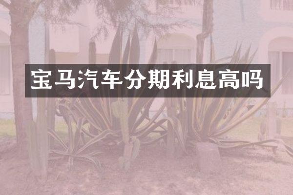 宝马汽车分期利息高吗