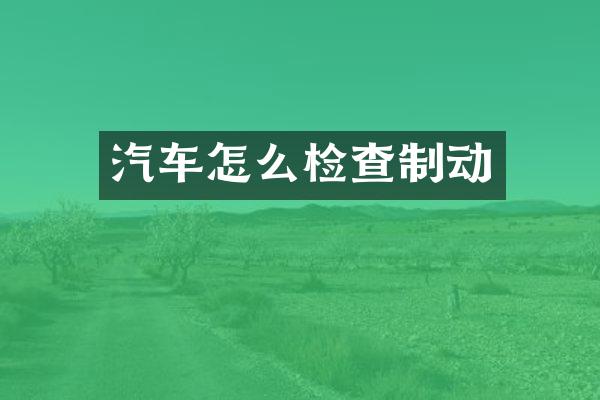 汽车怎么检查制动