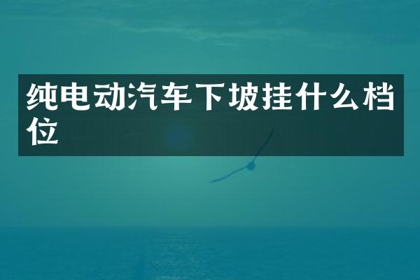 纯电动汽车下坡挂什么档位