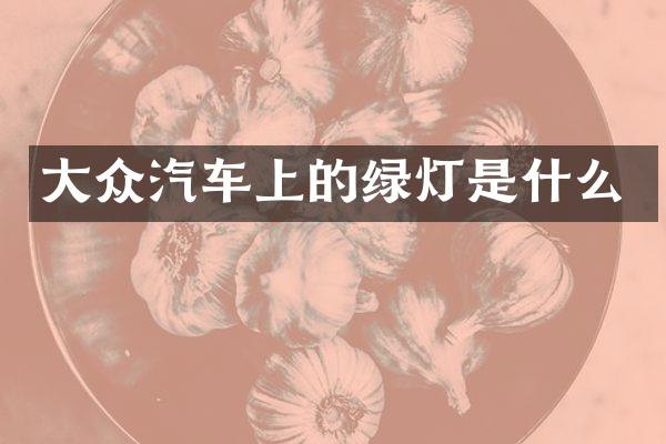 大众汽车上的绿灯是什么