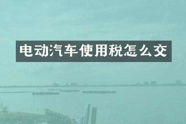电动汽车使用税怎么交