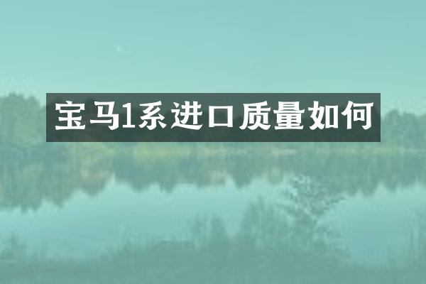 宝马1系进口质量如何