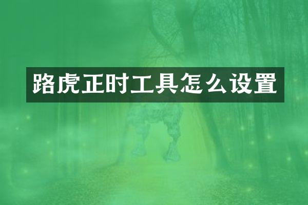 路虎正时工具怎么设置