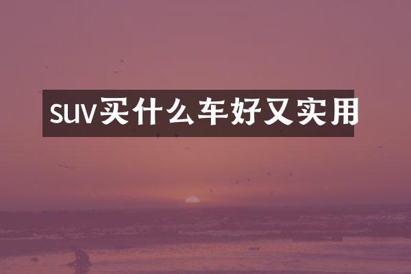 suv车好又实用