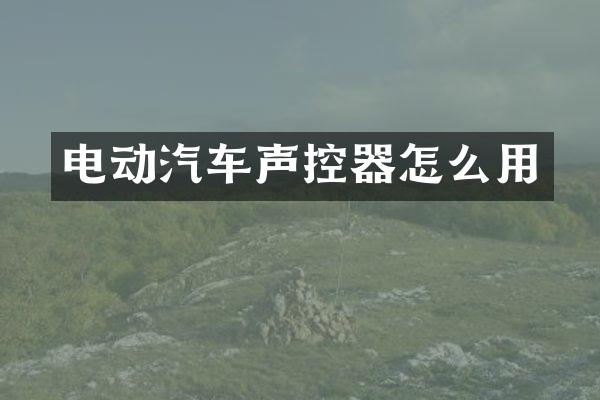 电动汽车声控器怎么用