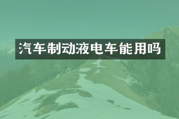 汽车制动液电车能用吗