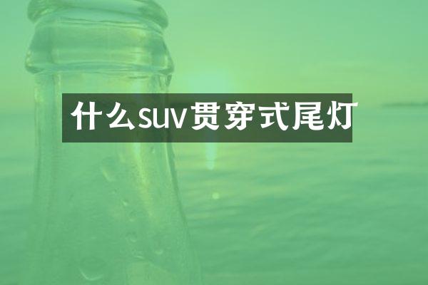 什么suv贯穿式尾灯