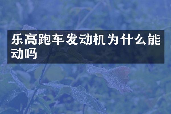 乐高跑车发动机为什么能动吗
