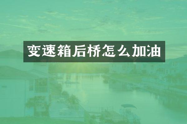 变速箱后桥怎么加油