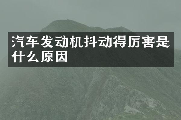 汽车发动机抖动得厉害是什么原因
