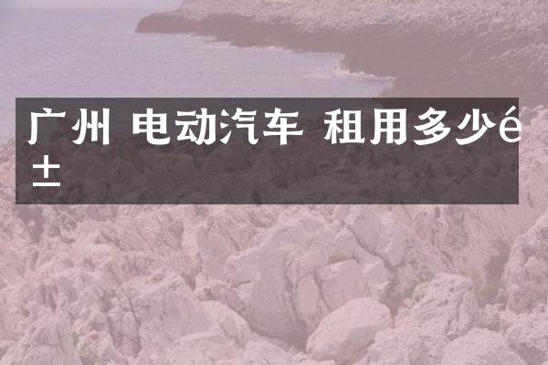 广州 电动汽车 租用多少钱