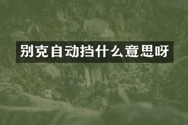别克自动挡什么意思呀