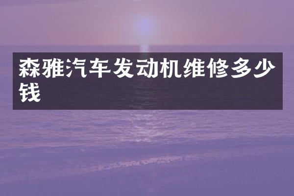 森雅汽车发动机维修多少钱