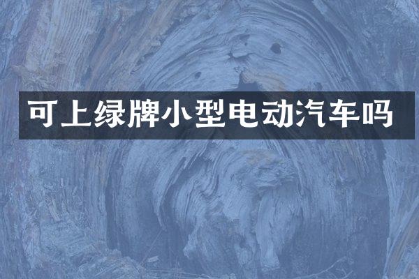 可上绿牌小型电动汽车吗