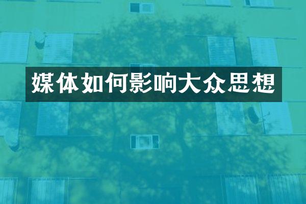 媒体如何影响大众思想