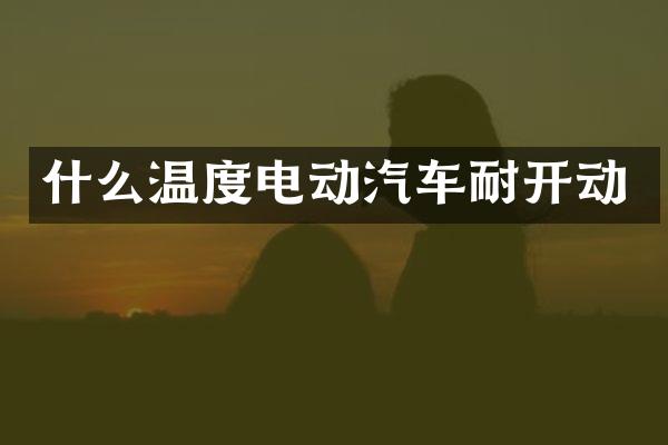 什么温度电动汽车耐开动
