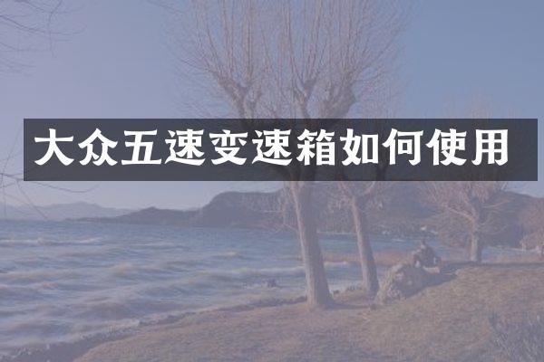 大众五速变速箱如何使用