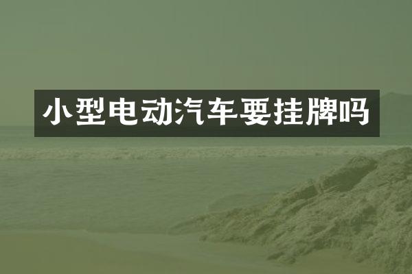 小型电动汽车要挂牌吗