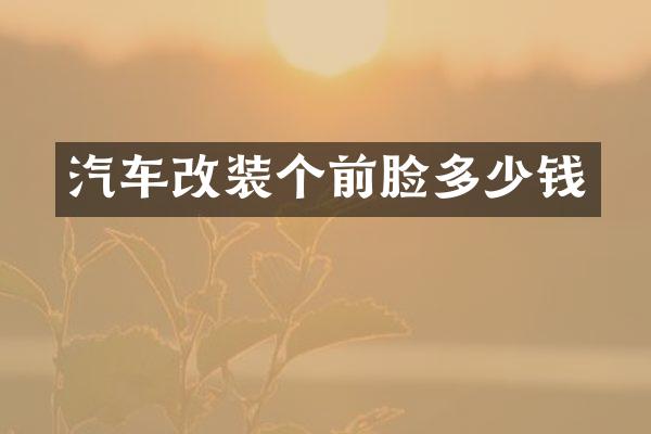 汽车改装个前脸多少钱