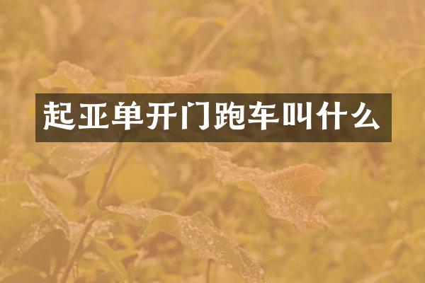 起亚单开门跑车叫什么