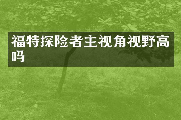 福特探险者主视角视野高吗