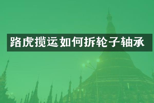 路虎揽运如何拆轮子轴承