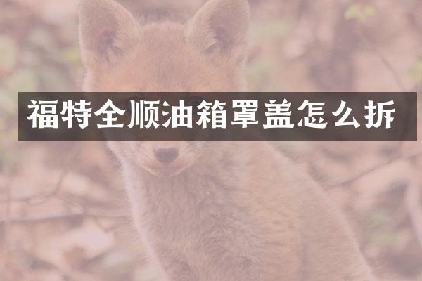 福特全顺油箱罩盖怎么拆