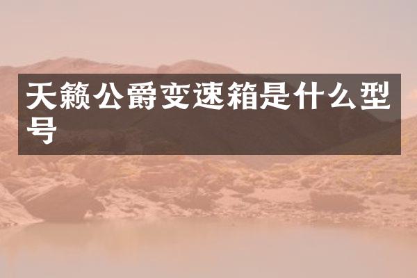 天籁公爵变速箱是什么型号