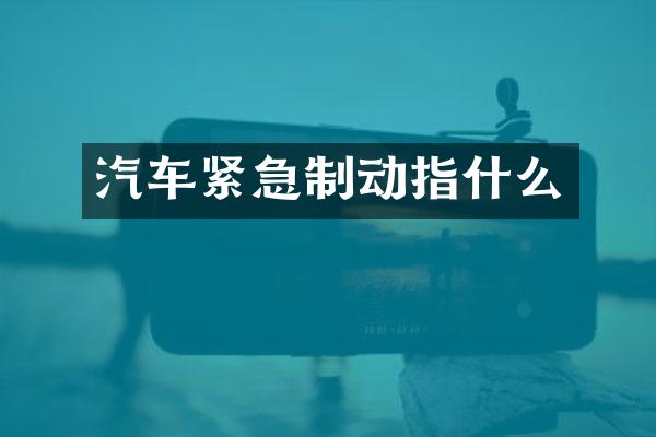 汽车紧急制动指什么