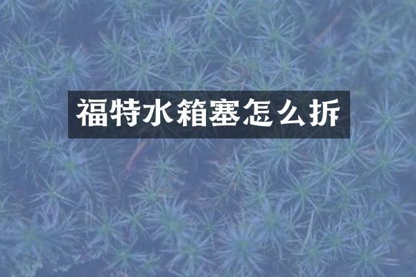 福特水箱塞怎么拆