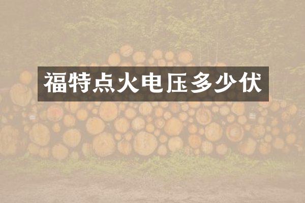 福特点火电压多少伏