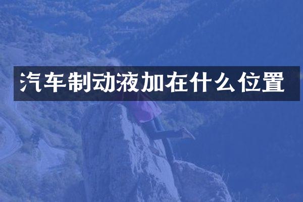 汽车制动液加在什么位置