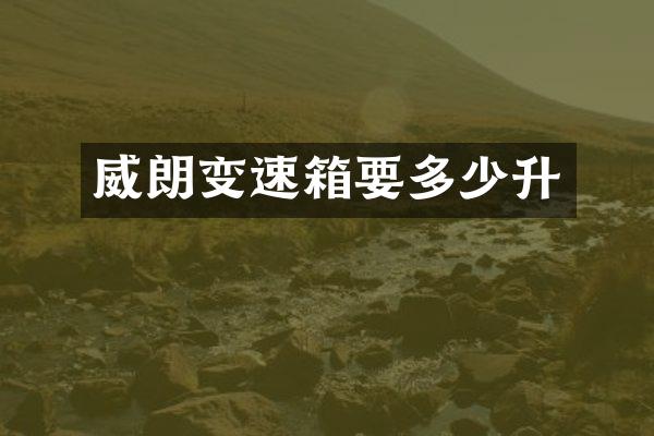 威朗变速箱要多少升