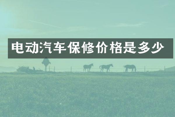 电动汽车保修价格是多少