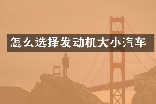 怎么选择发动机大小汽车