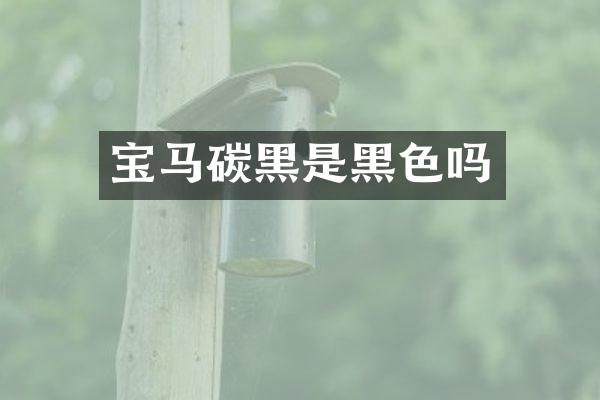宝马碳黑是黑色吗