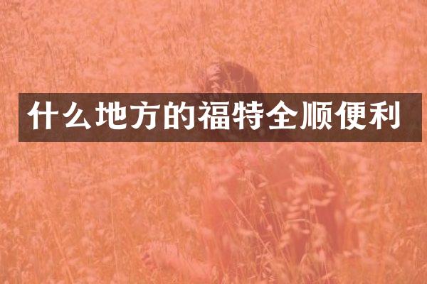 什么地方的福特全顺便利